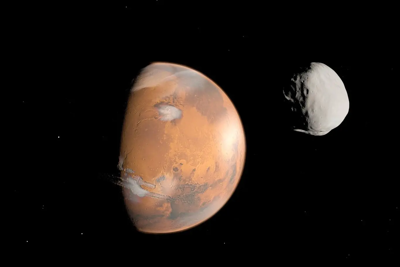 Mars a jeho měsíc