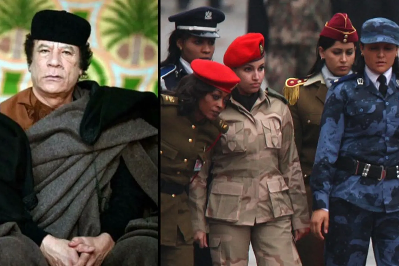 Muammar Kaddáfí a jeho ženská garda
