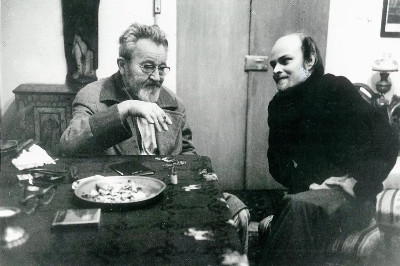 Jan Werich a Jaromír Pelc v roce 1977