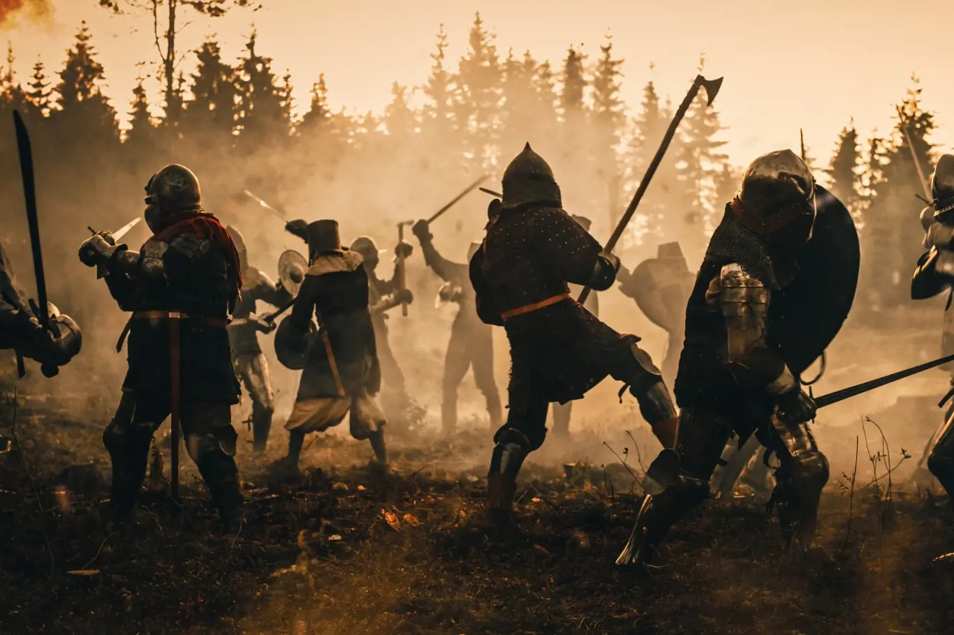 Velká vikingská armáda v boji.