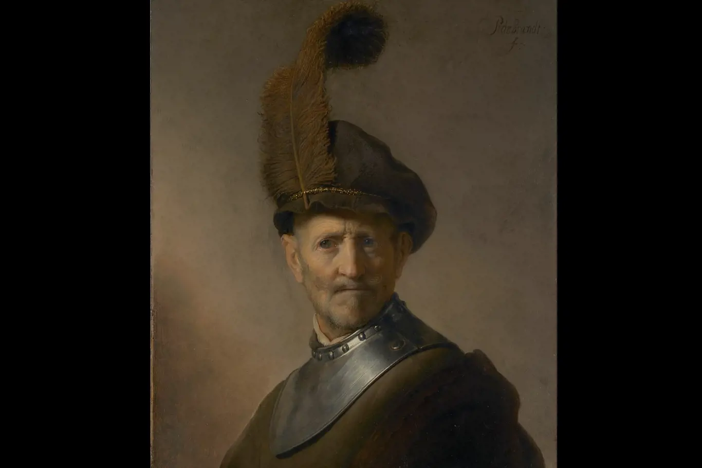 Rembrandt: Starý muž ve vojenském kostýmu