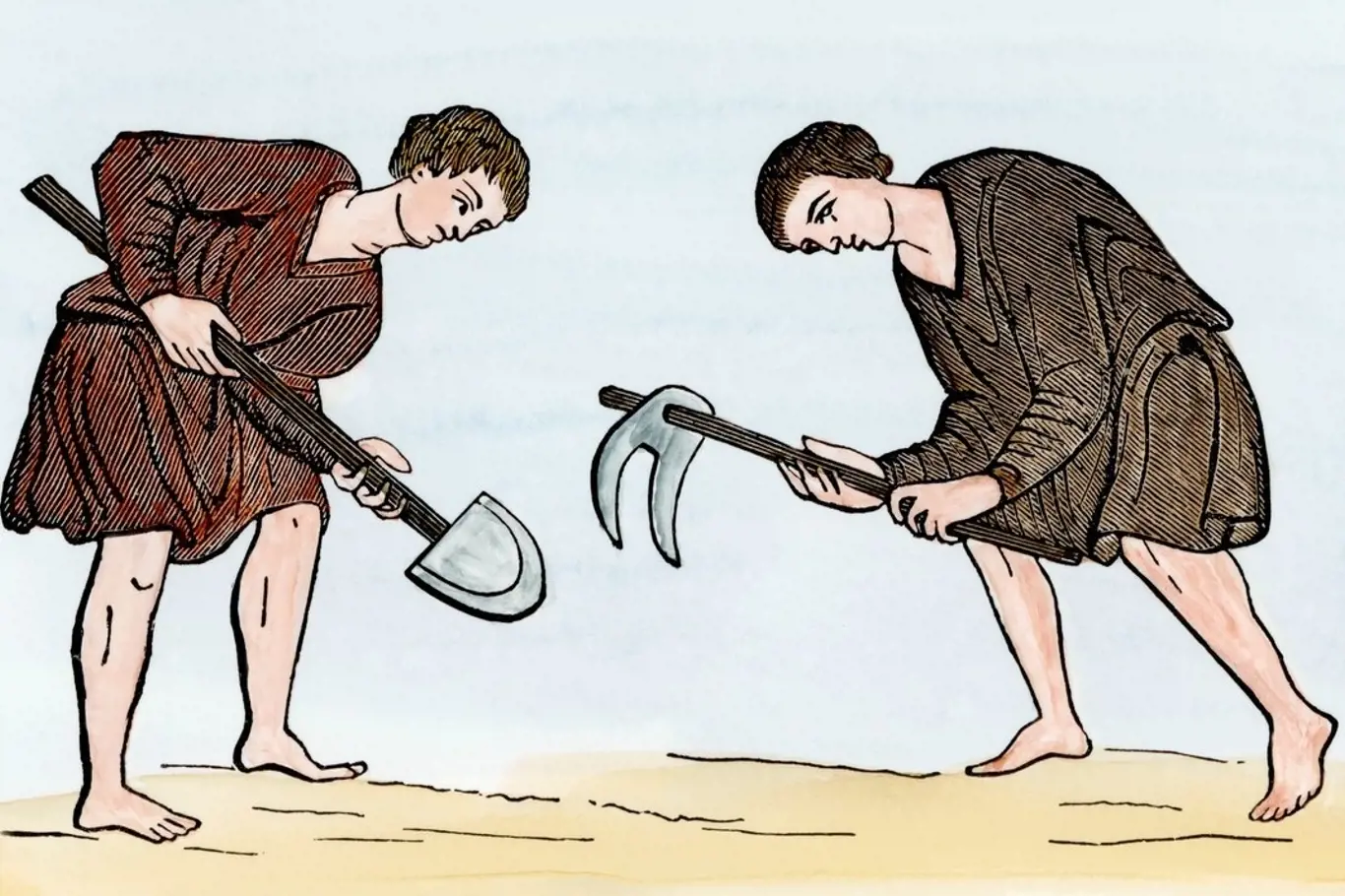 Středověcí poddaní často vykonávali otrockou práci.