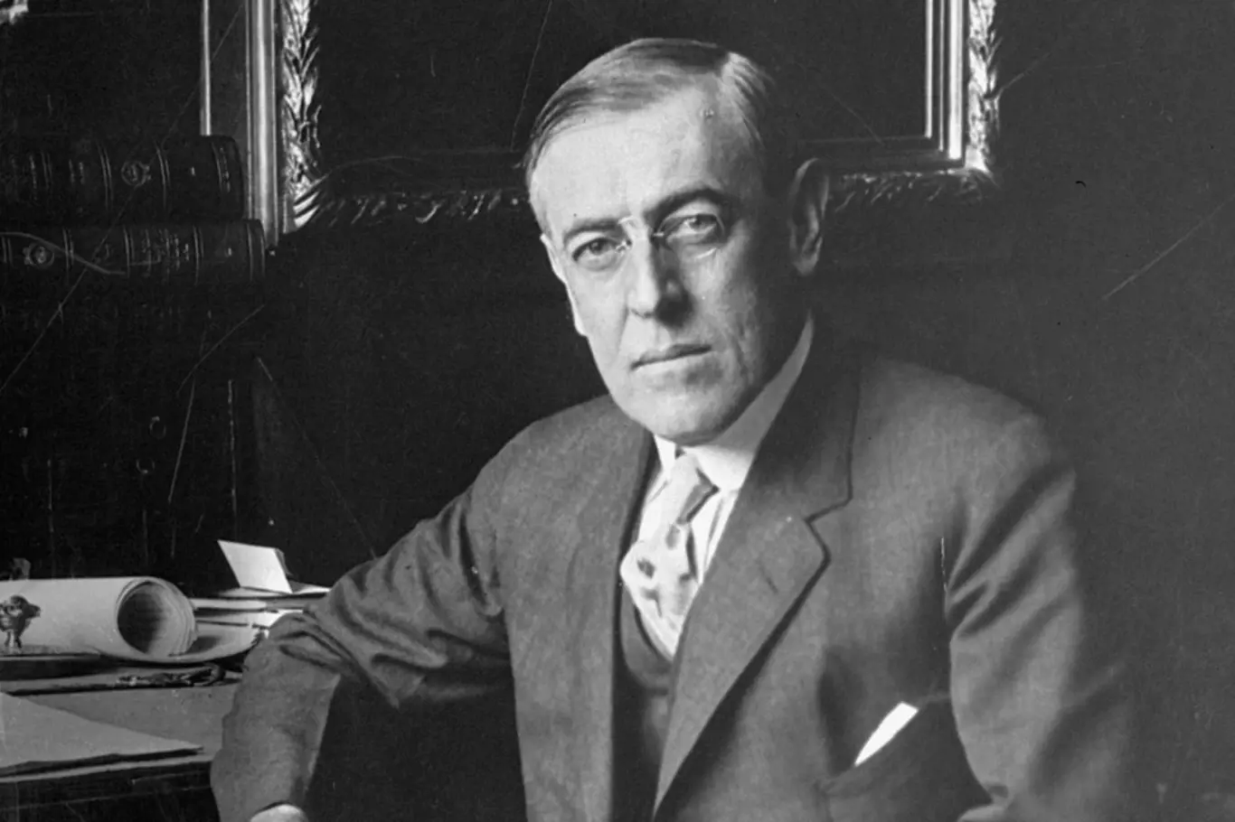 Americký prezident Woodrow Wilson. Vzniklo by samostatné Československo, kdyby Wilsona v prezidentských volbách v letech 1912 a 1916 porazili republikánští kandidáti Taft či Hughes?