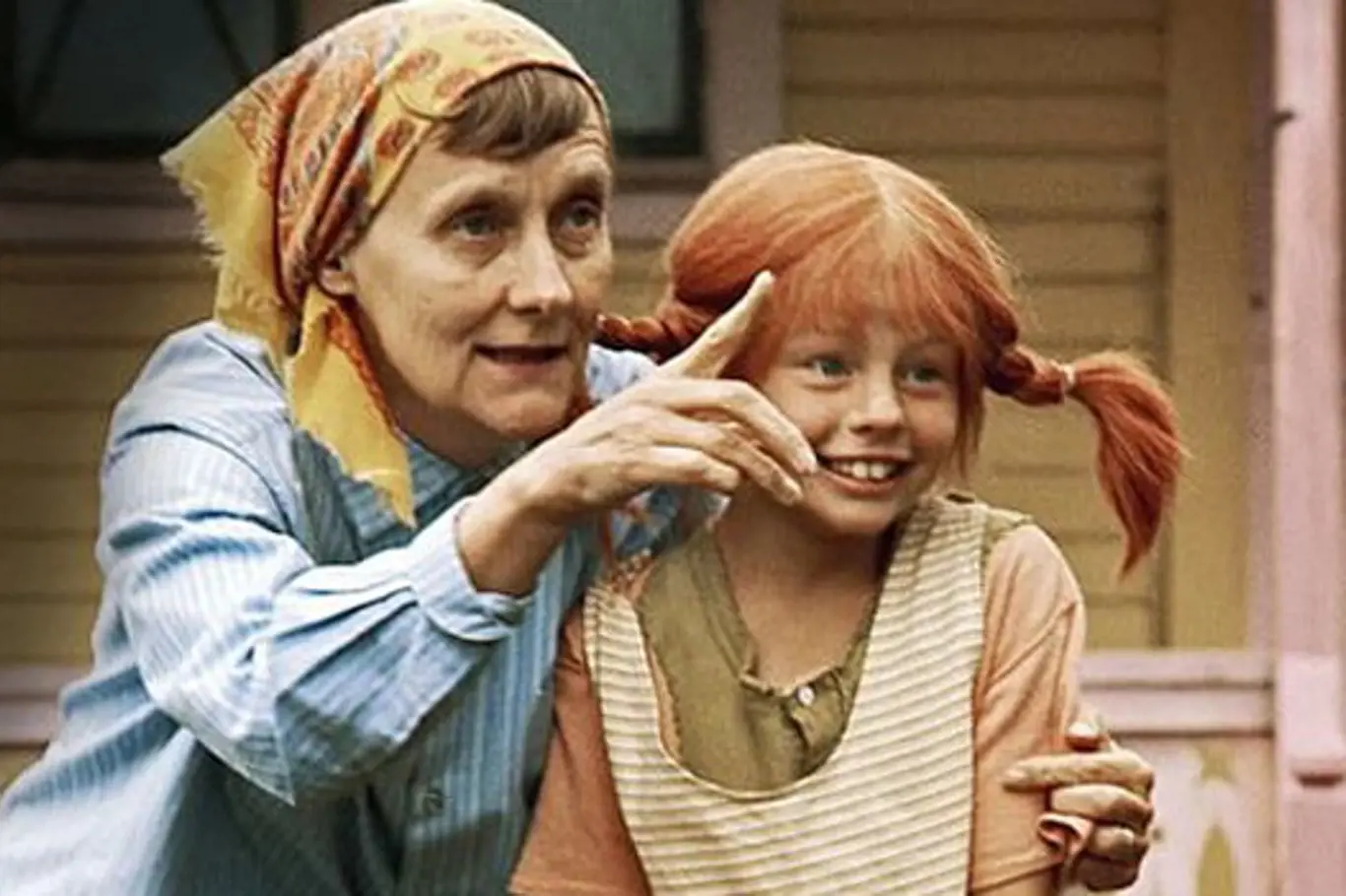 Astrid Lindgrenová během natáčení Pipi dlouhé punčochy