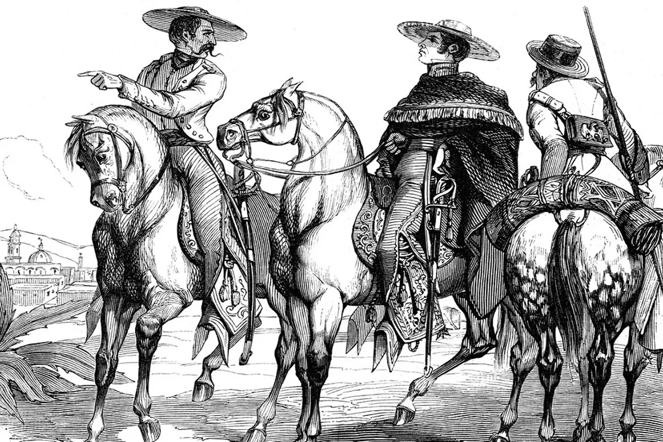 Generál Santa Anna se svými druhy
