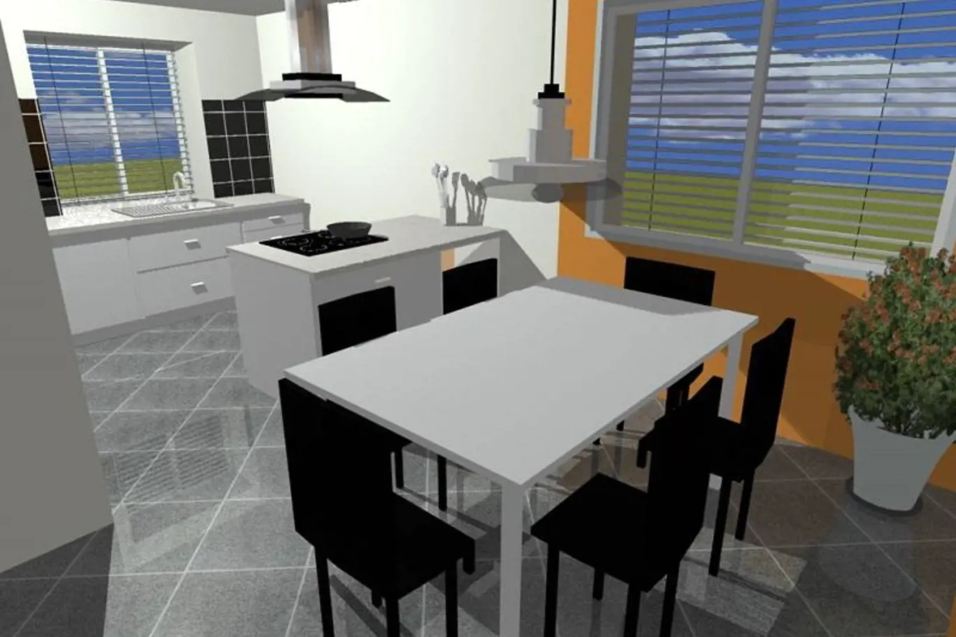 3D návrh: Kuchyně, která se neokouká