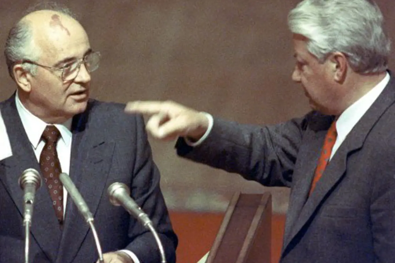 Michail Gorbačov a Boris Jelcin