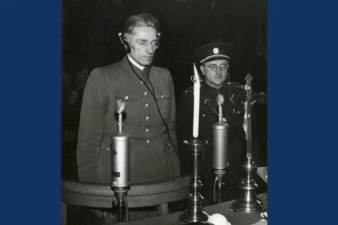 Frank před Lidovým soudem v Praze, 21. května 1946.