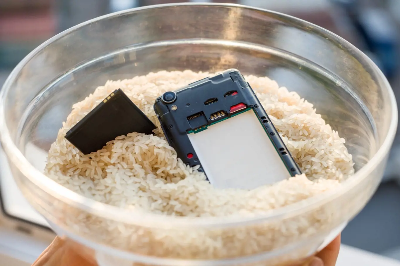 Rýže dokáže vytáhnout vodu a vlhkost i ze zatopeného telefonu