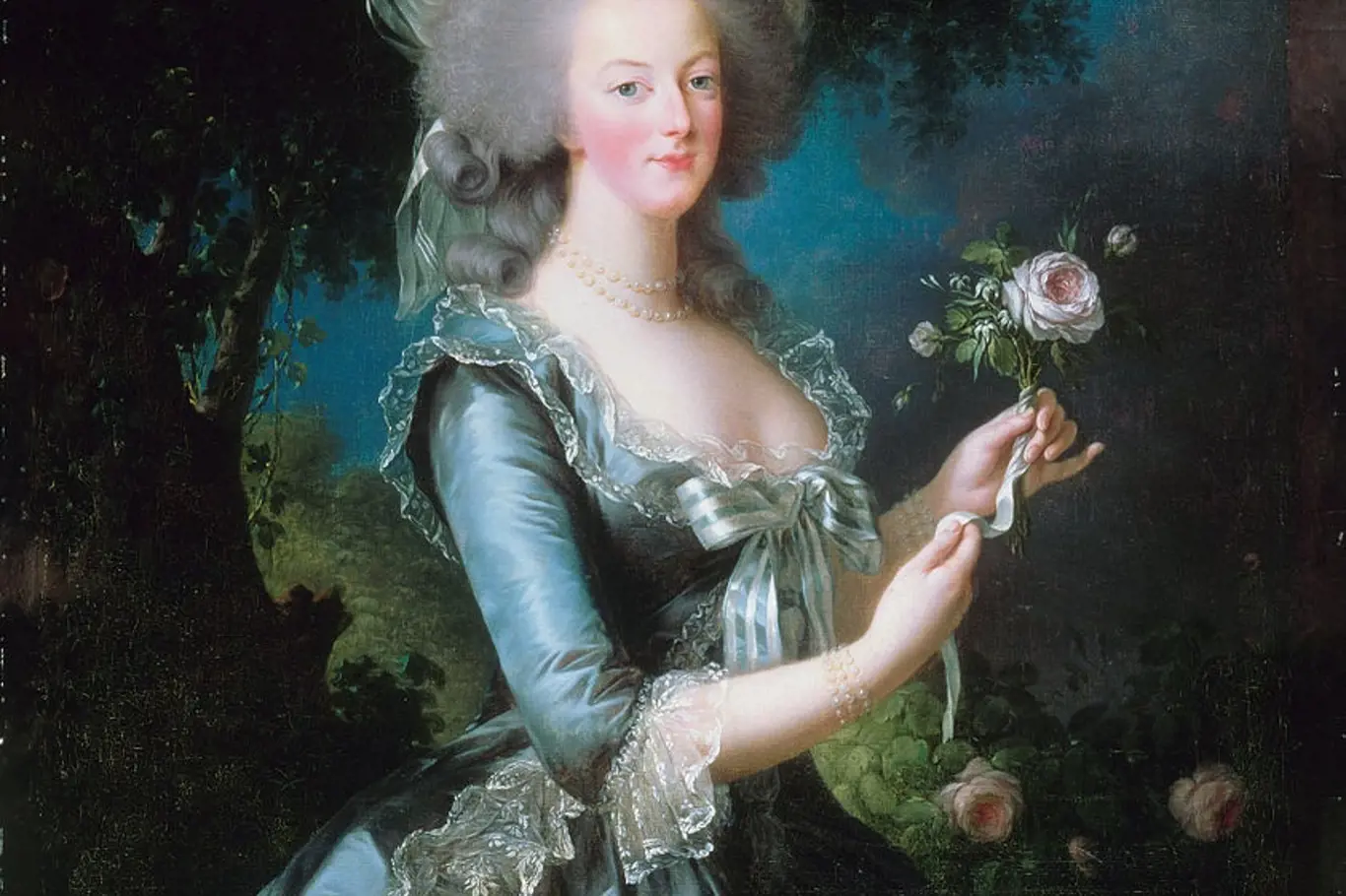 Marie Antoinetta s růží