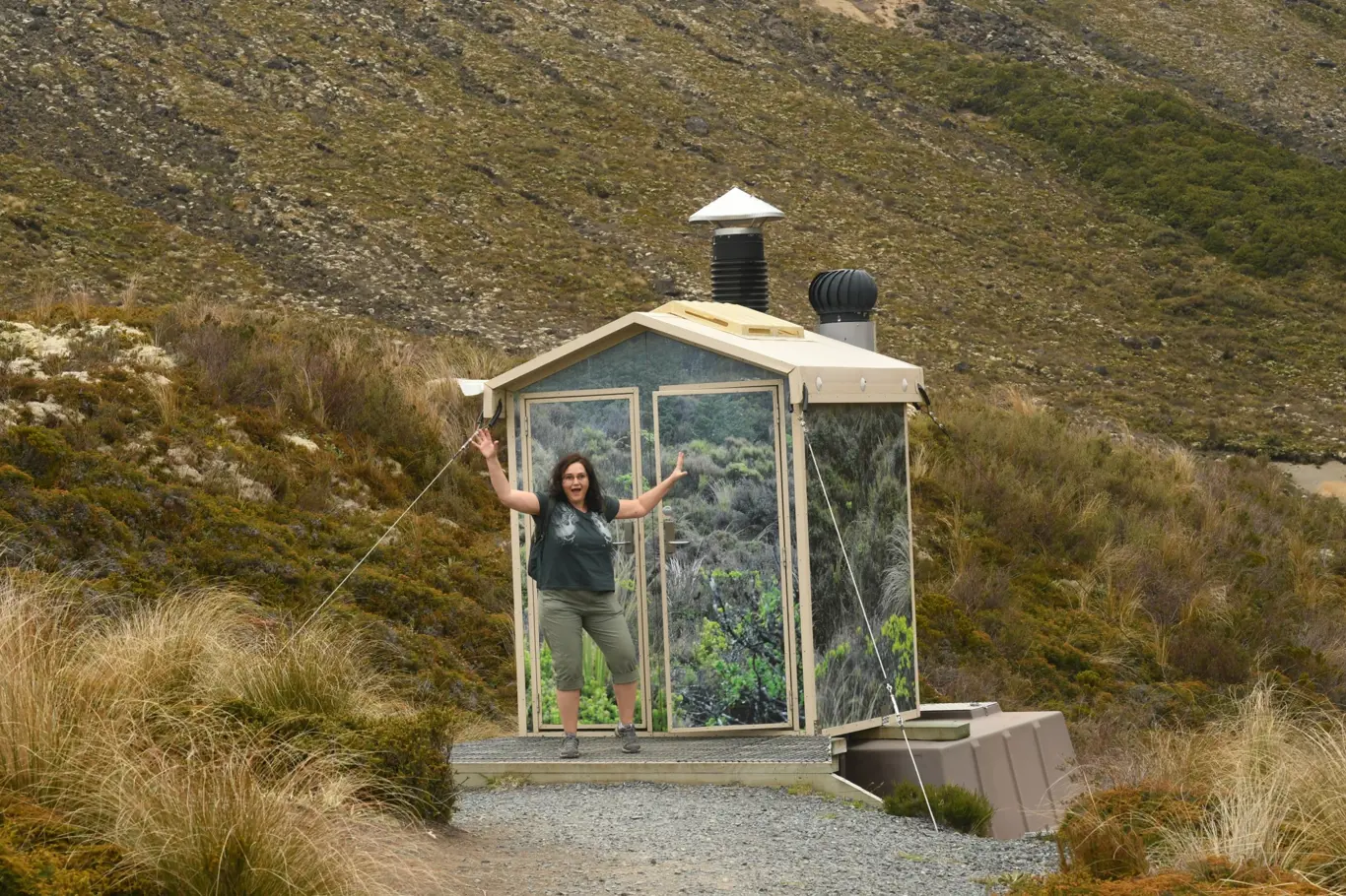 Toalety na Novém Zélandu v národním parku Tongariro