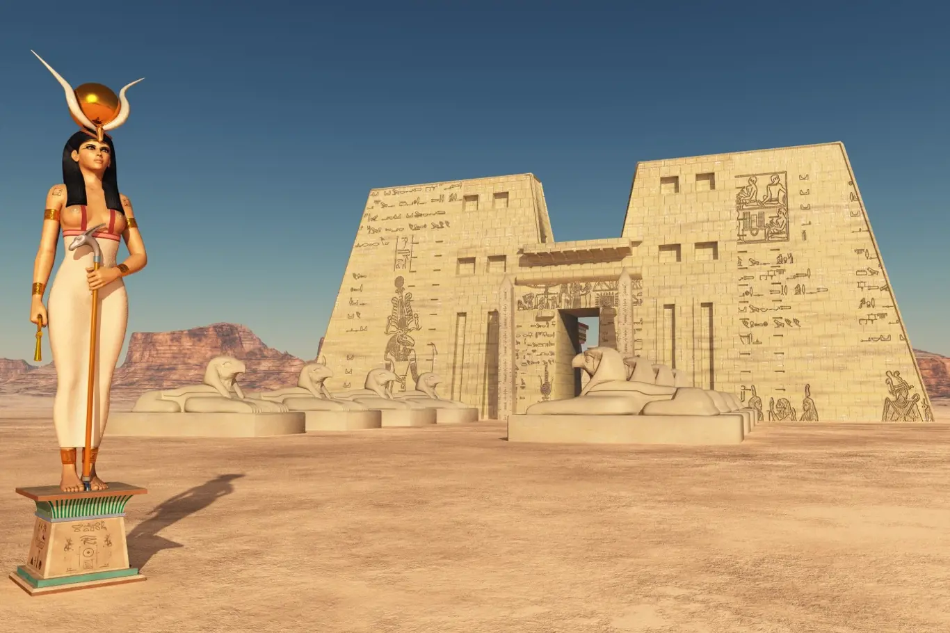 Bohyně Hathor a chrám Edfu.