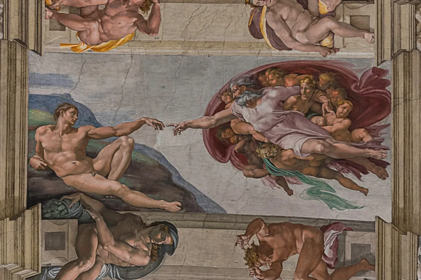 Michelangelo, Stvoření Adama, Sixtinská kaple, Vatikán