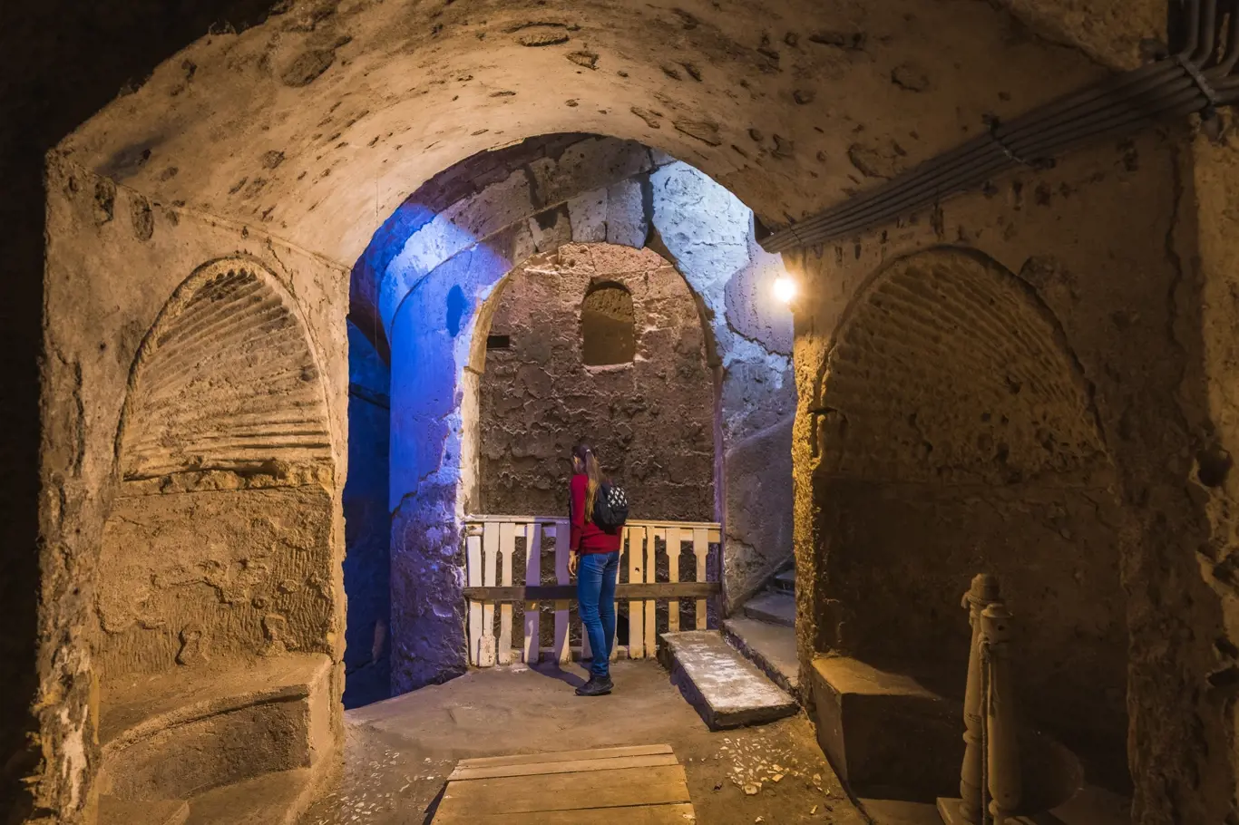 Alexandrijské katakomby Kom El Shoqafa.