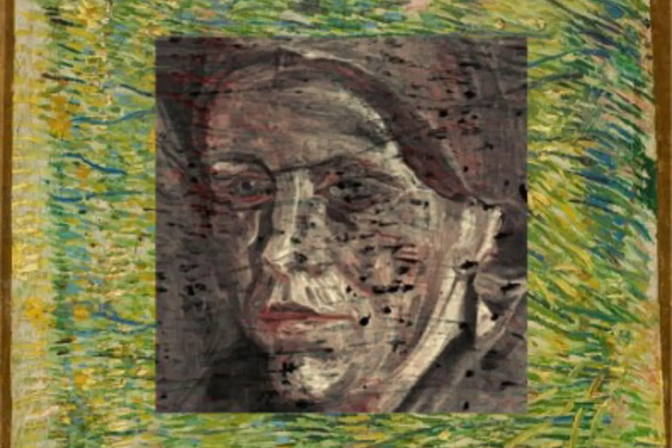 Obraz Trávník skrýval obličej ženy s kloboukem