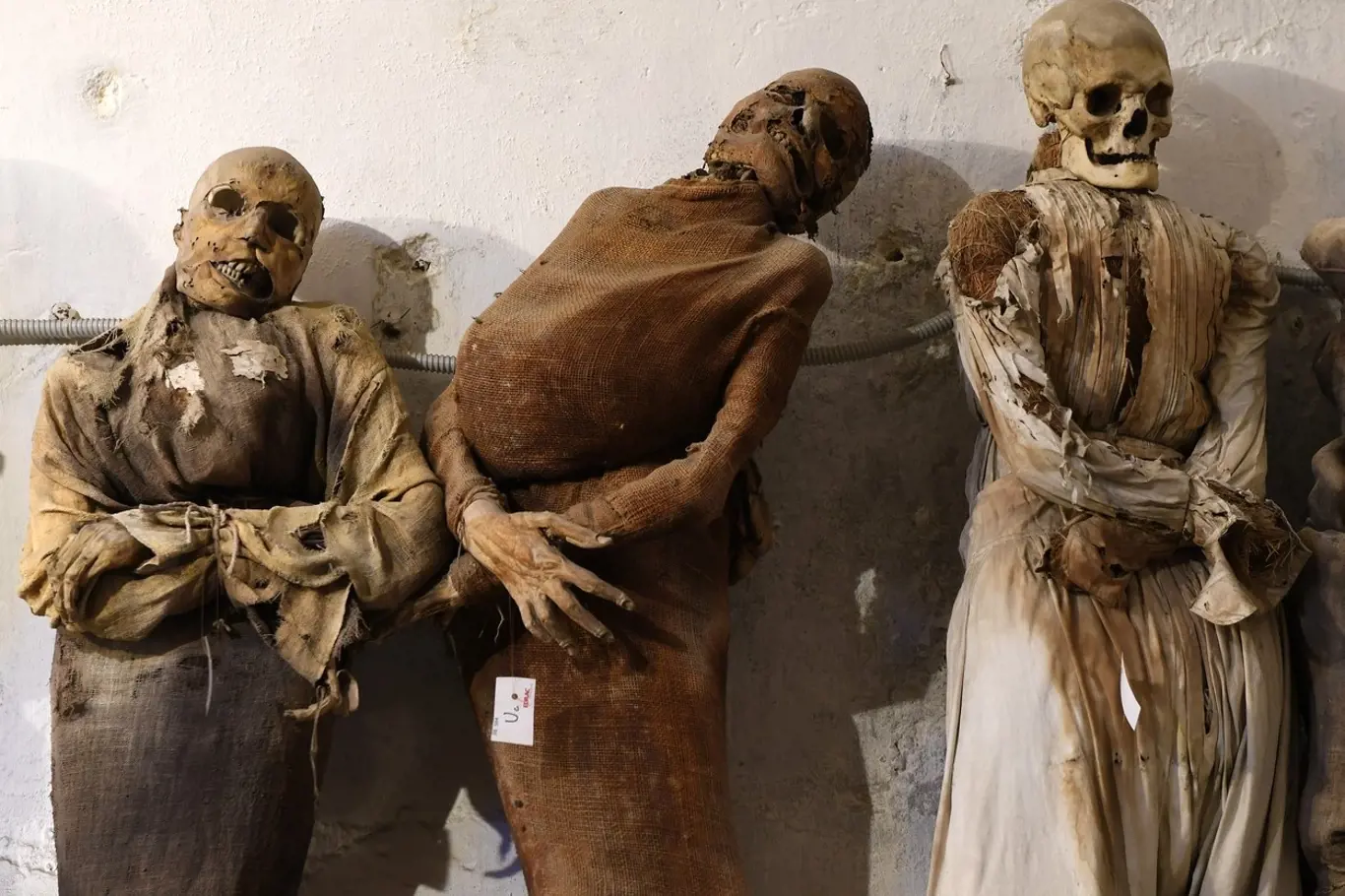 Mumie v kapucínských katakombách v sicilském Palermu, ilustrační foto.