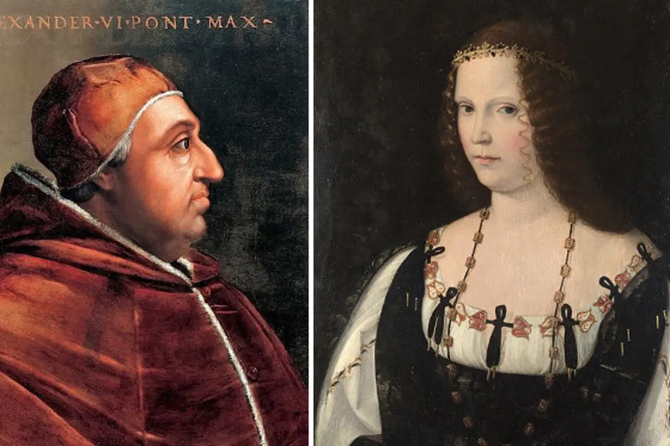 Papež Alexandr VI. a jeho dcera Lucrezia Borgia