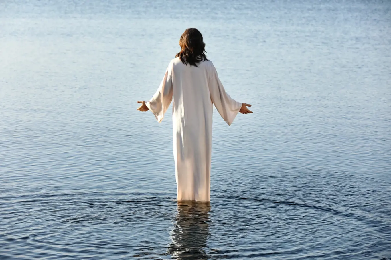 Jeden ze zázraků Ježíše Krista - chůze po vodě.