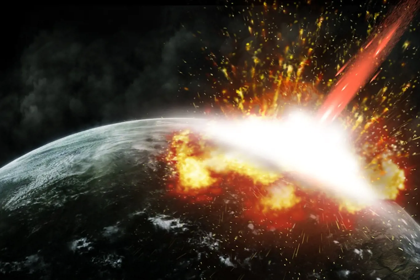 Srážka asteroidu se Zemí - ilustrační foto