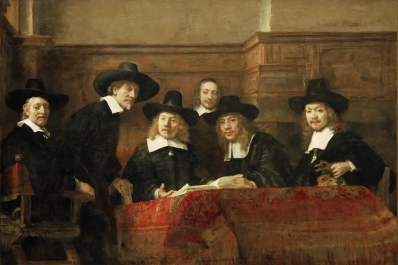 Rembrandt van Rijn: Představenstvo soukenického cechu, 1662