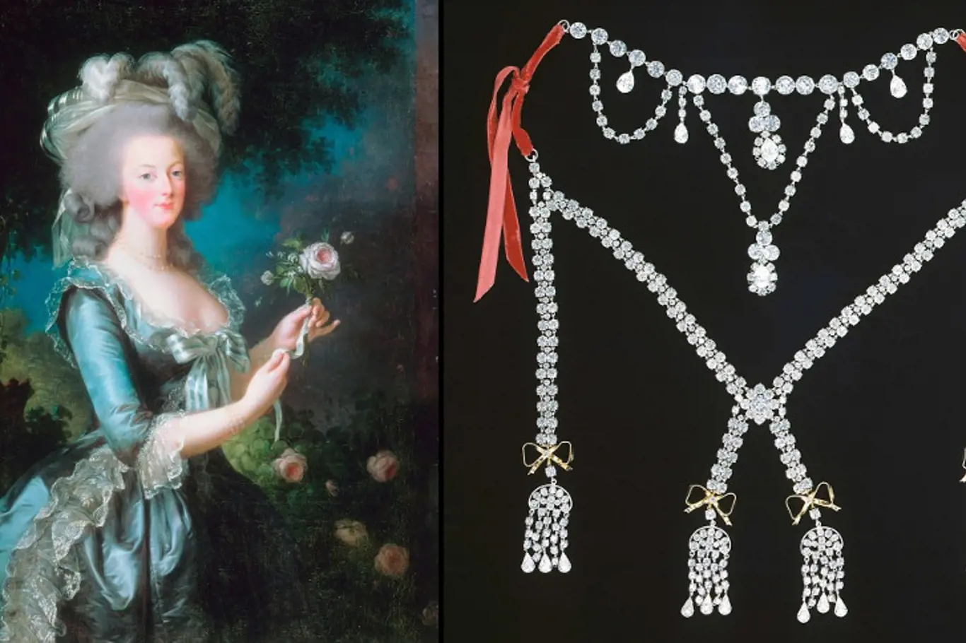 Marie Antoinetta a kopie náhrdelníku, který zničil její pověst.