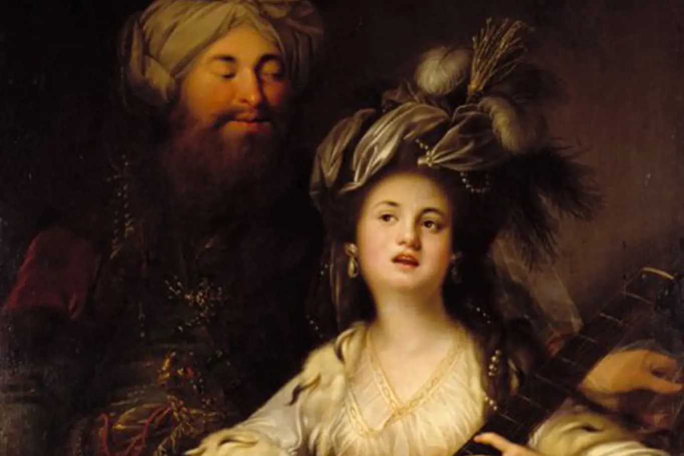 Roxelana a Sulejman I. Nádherný na obrazu od Antona Hickela z roku 1780.