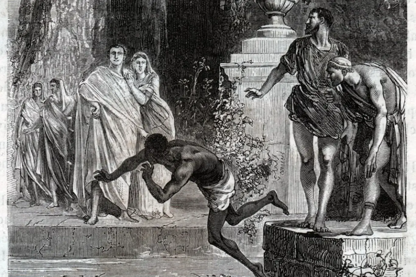 Vedius Pollio házel otroky dravým murénám.