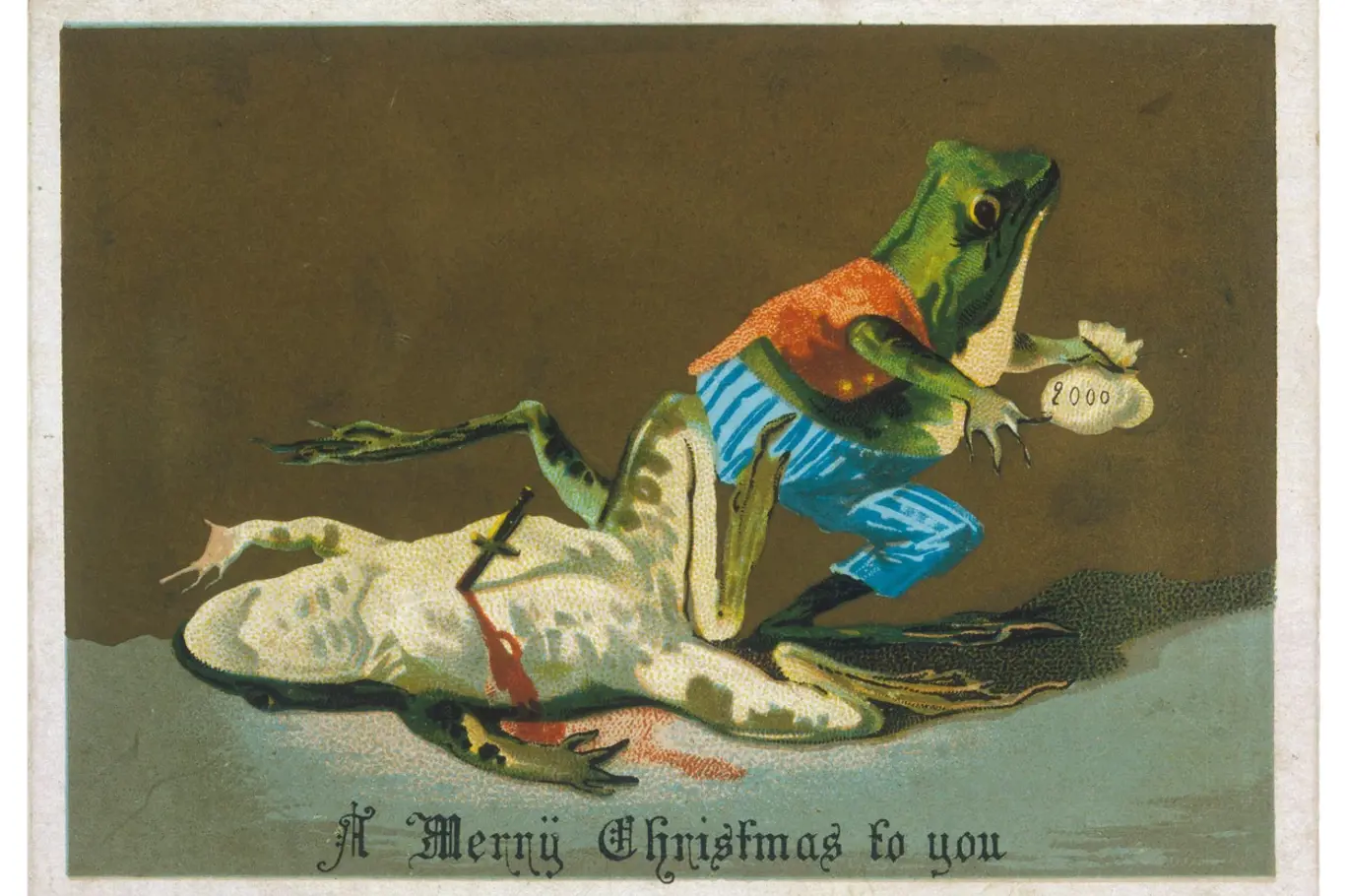 Hrůzostrašné vánoční pohlednice viktoriánské Anglie