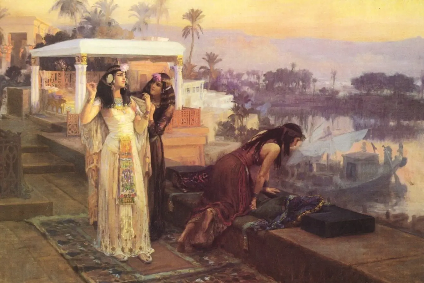 Kleopatra na obraze od F. A. Bridgmana z roku 1896
