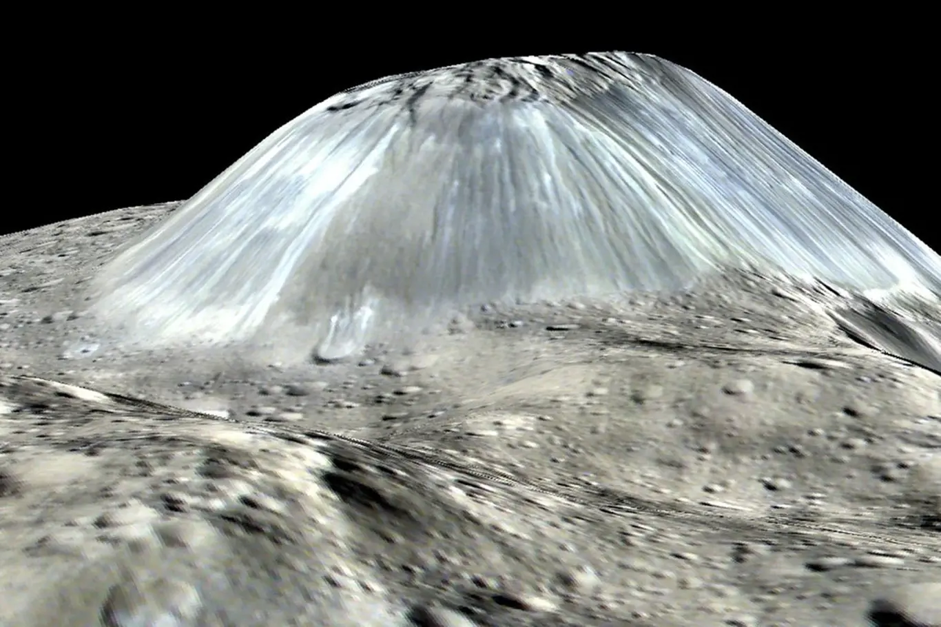 Ledová pyramida na planetce Ceres