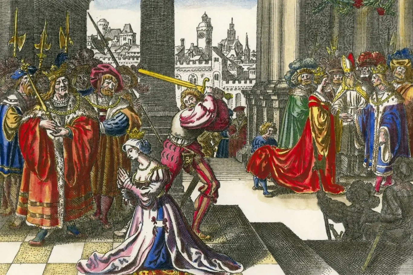 Poprava Anny Boleynové - autor malby: Johann Ludwig Gottfried