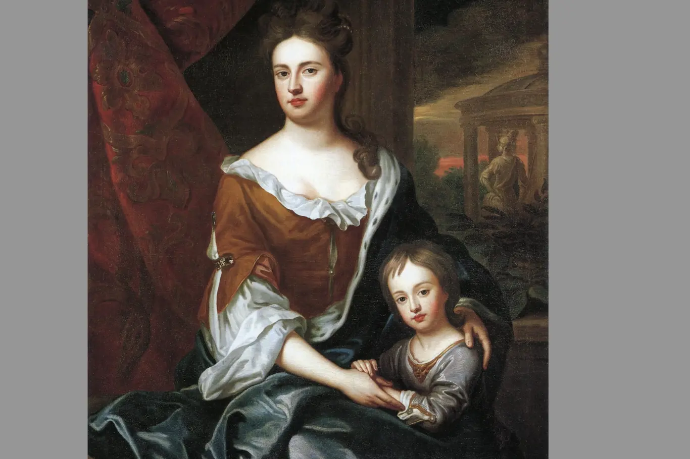 Anna Stuartovna se synem Williamem, jediným přeživším dítětem, které se dožilo pouhých 11 let