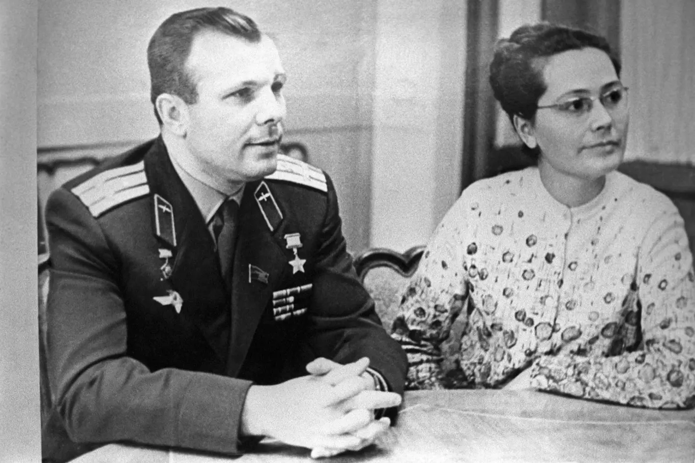 Jurij Gagarin s manželkou Valentinou