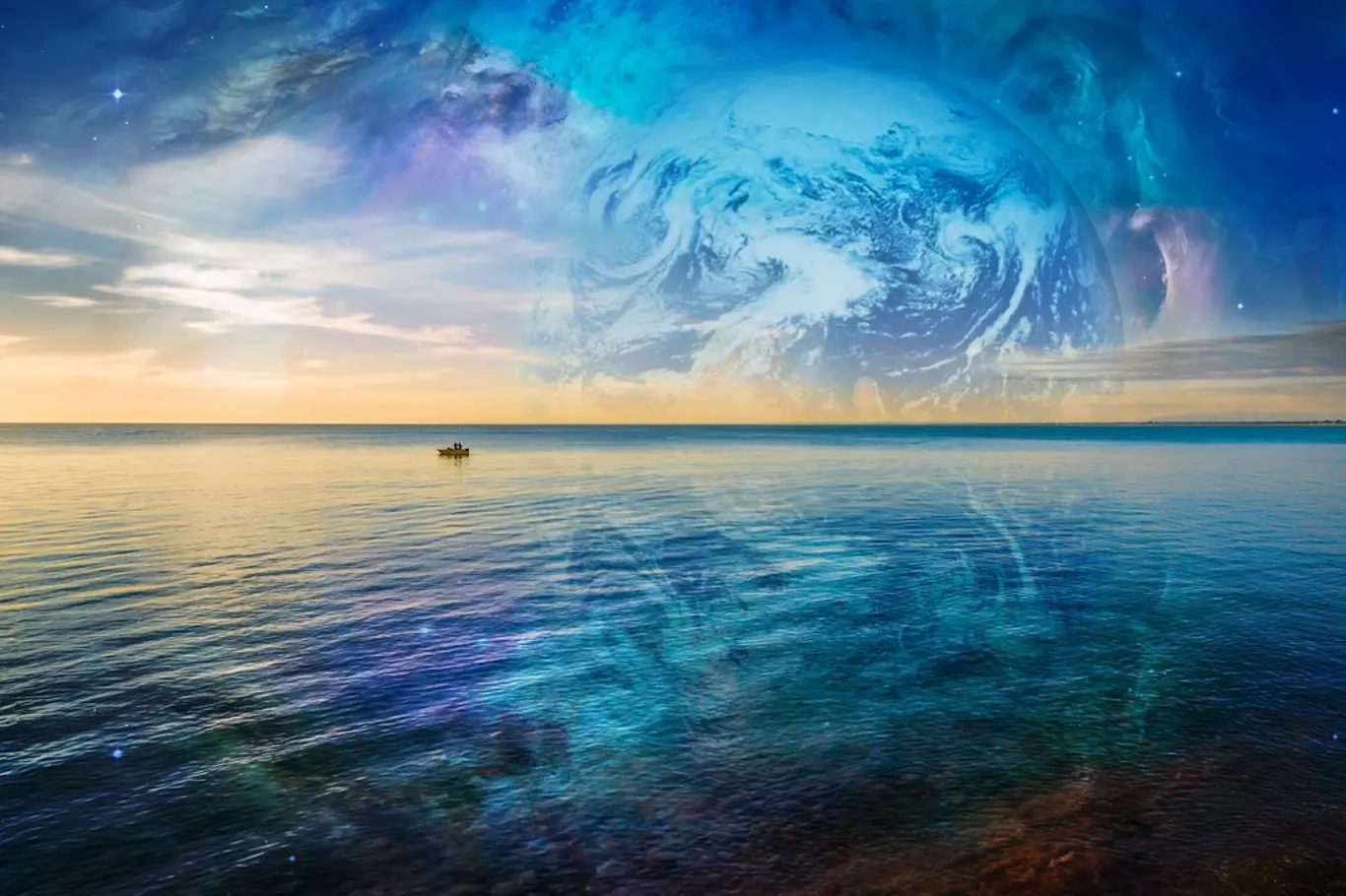 Hyceánské planety pokrývá oceán, doplněný o atmosféru bohatou na vodík.