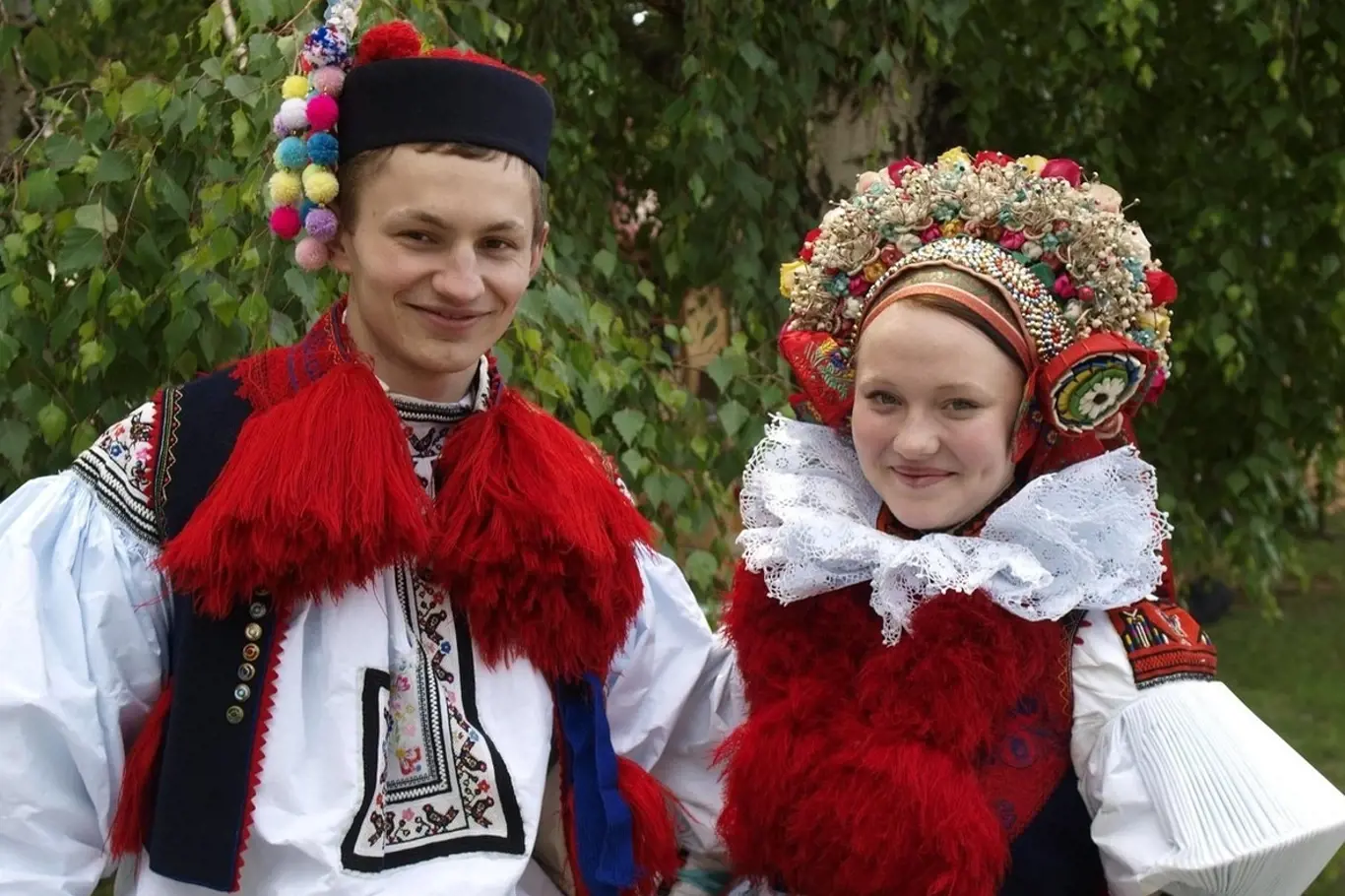 Mladý pár v tradičním kroji, Vlčnov