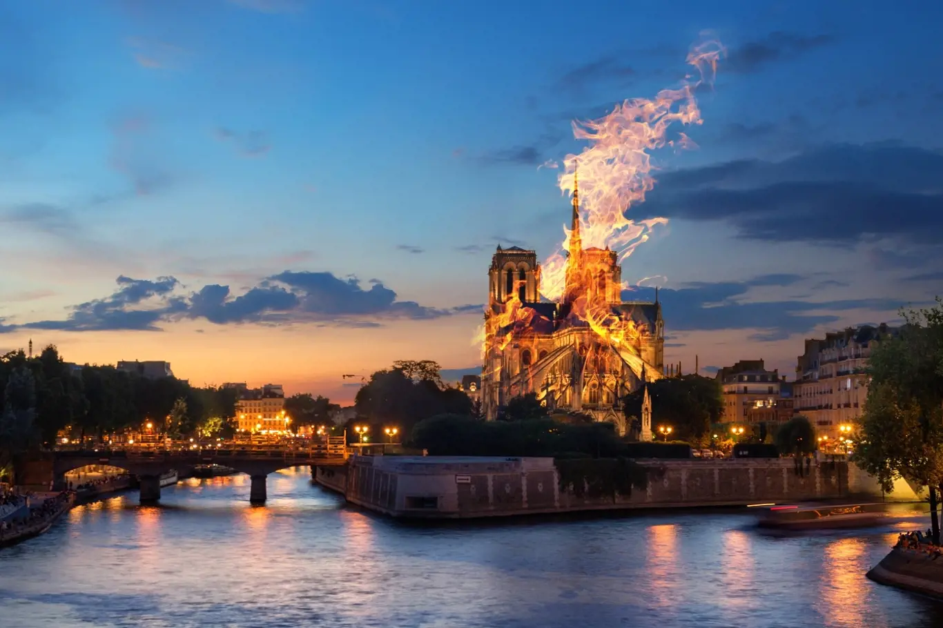Požár Notre Dame v dubnu 2019