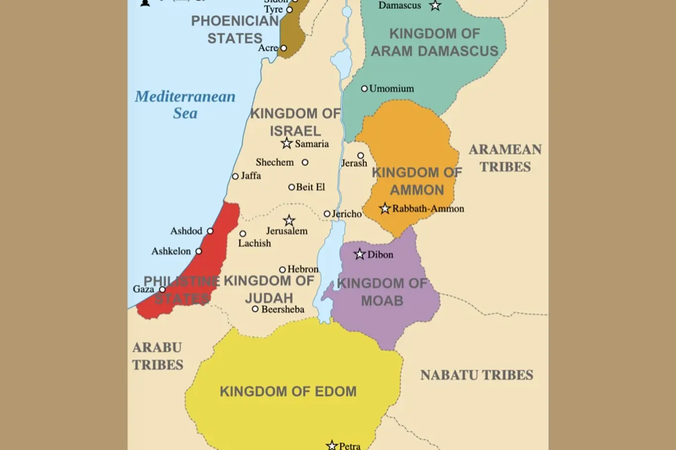 Mapa Edomitského (Edomského) království