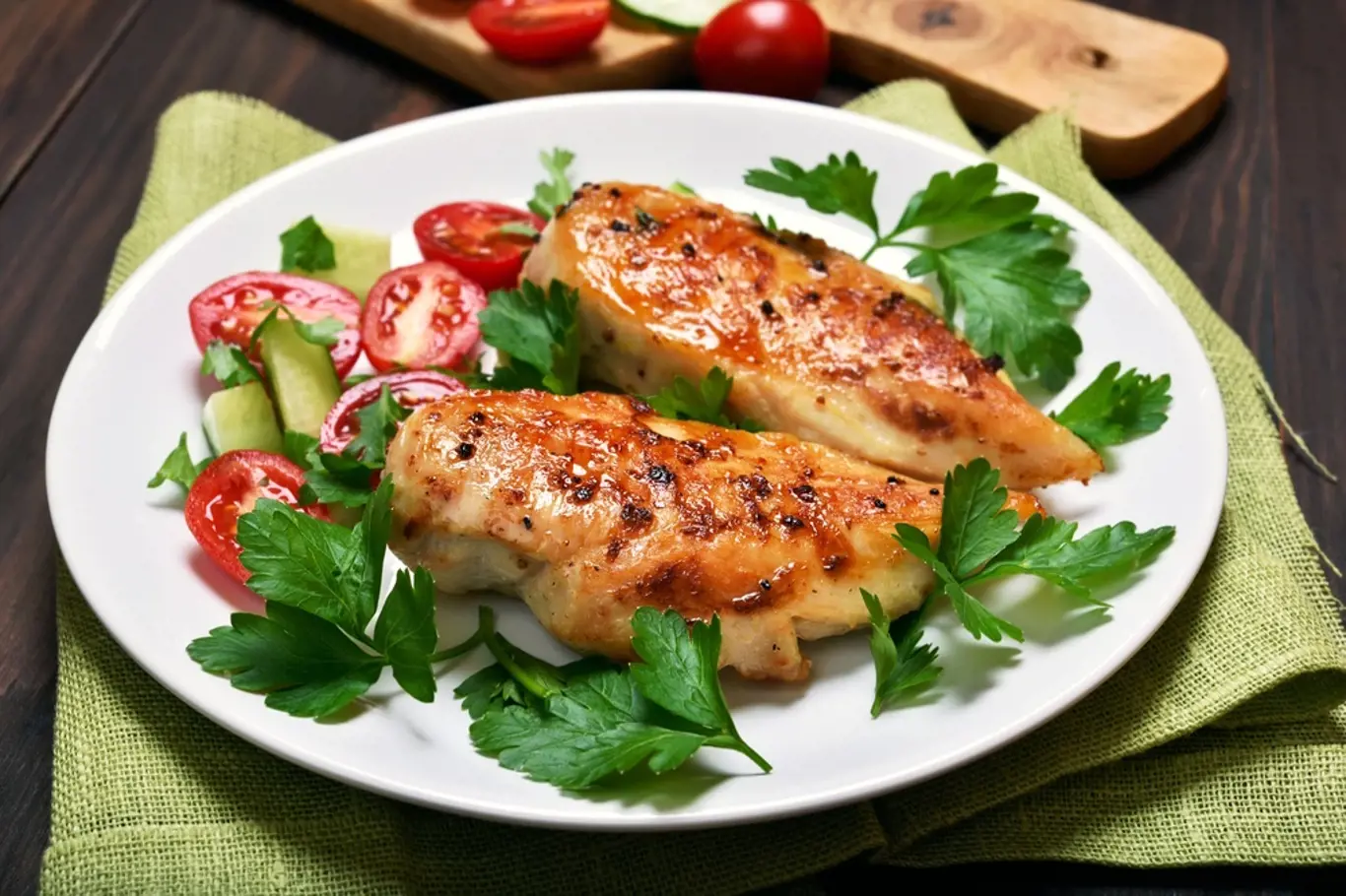Kuřecí prsa patří k dietním pokrmům.