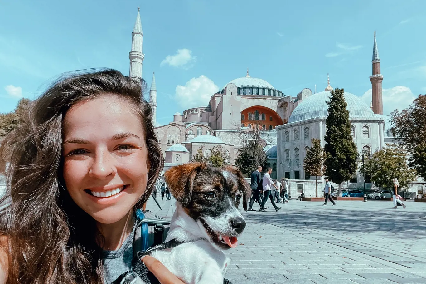 V cíli cesty - u chrámu Hagia Sofia v Istanbulu