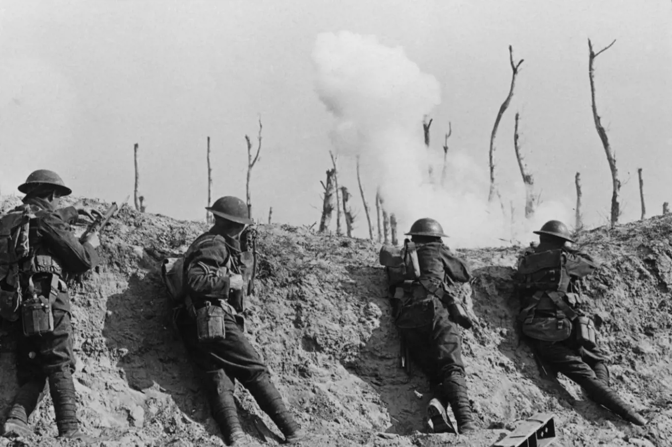 Pohled směren ma bojové pole, Belgie 1917.