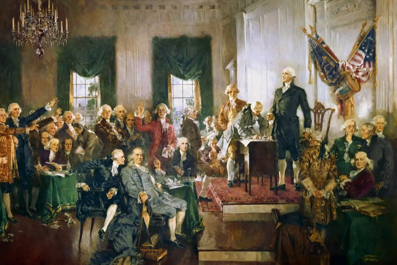 Podepisování Ústavy USA.