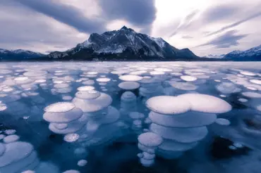 Prohlédněte si nádherné bubliny v zamrzlém jezeře. Pozor! Jsou smrtící a zabíjí