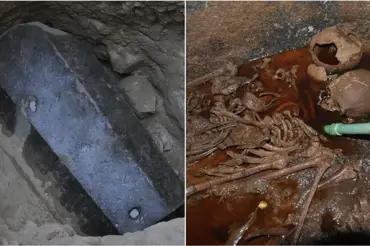 Vědci našli v Egyptě černý sarkofág. Obsahuje zíhadnou páchnoucí tekutinu. Mají z ní obavy