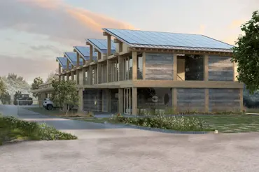 Vlny u řeky, na střeše a v chodbách: Zajímavý návrh budovy s řadou ekologických řešení