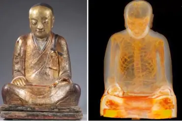 Video: Zlatá dutá socha Buddhy ukrývala tisíc let děsivý artefakt. Pravdu odhalil až CT scan.
