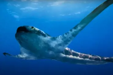 Vědci objevili děsivého záhadného žraloka. Byl bílý, obrovský a měl křídla podobná ptákům