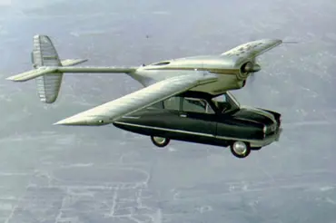 Prohlédněte si šílené létající auto z roku 1947. Odhadnete, zda jde o fotomontáž nebo skutečně existovalo