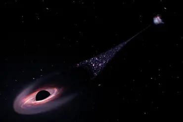 Masivní černá díra se utrhla a obří monstrum se řítí vesmírem. NASA ukázala fascinující simulaci