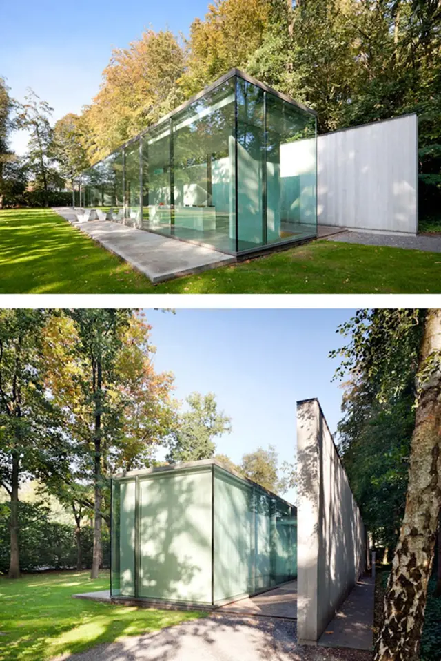 Prosklený dům v belgickém lese 13