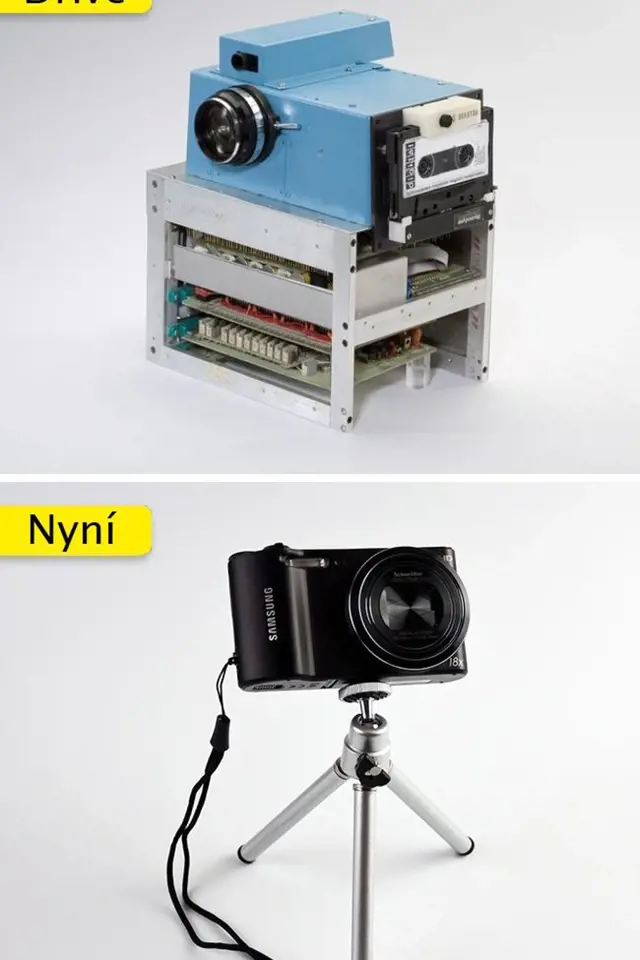 Digitální fotoaparát - tady se velká změna stala díky miniaturizaci snímacích čipů
